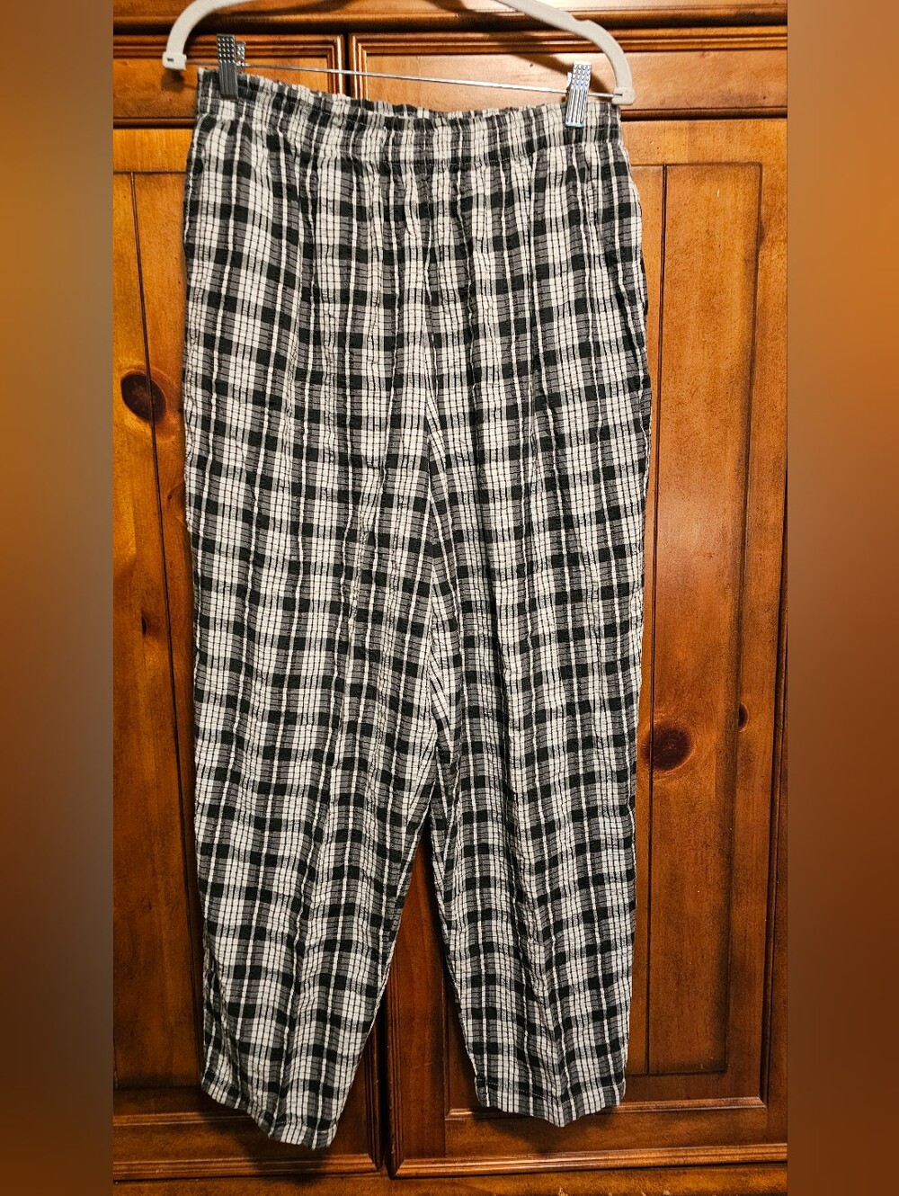 Plaid Check Baggy Pants M4 100% Cotton Checked Wide Leg Lounge Gingham Cabincore